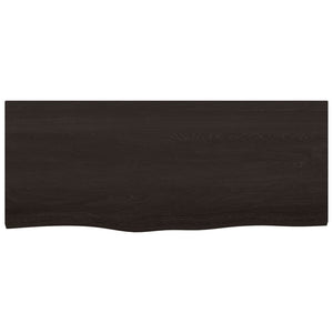 Dunkelbraunes Wandregal 100cm Eiche Massivholz
