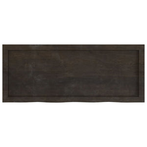 Dunkelbraunes Wandregal 100cm Eiche Massivholz