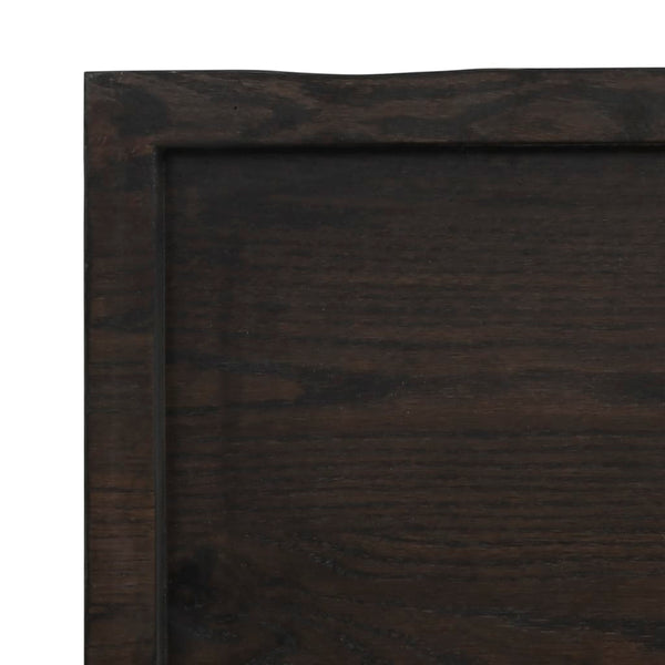 Dunkelbraunes Wandregal 100cm Eiche Massivholz