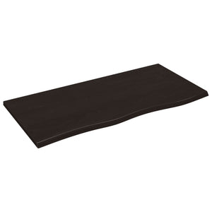 Wandregal Dunkelbraun 100x50 cm Eiche Massivholz