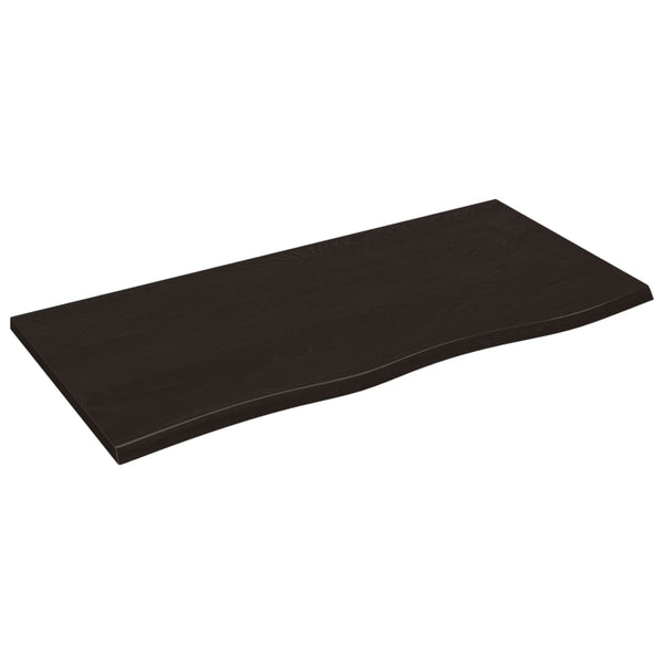 Wandregal Dunkelbraun 100x50 cm Eiche Massivholz
