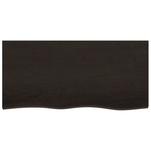 Wandregal Dunkelbraun 100x50 cm Eiche Massivholz