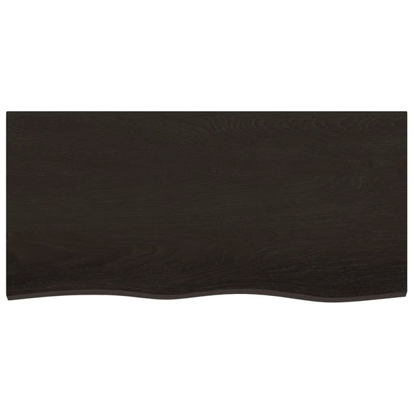 Wandregal Dunkelbraun 100x50 cm Eiche Massivholz