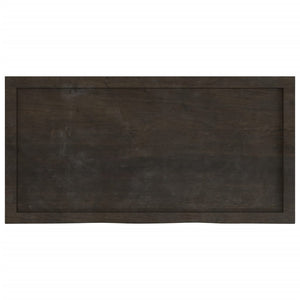 Wandregal Dunkelbraun 100cm Massivholz Eiche