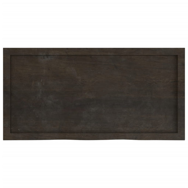 Wandregal Dunkelbraun 100cm Massivholz Eiche