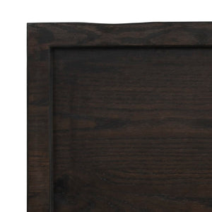 Wandregal Dunkelbraun 100cm Massivholz Eiche