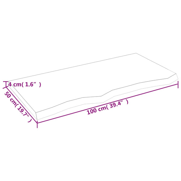 Wandregal Dunkelbraun 100cm Massivholz Eiche