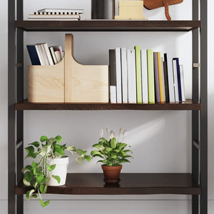 Wandregal Dunkelbraun 100cm Massivholz Eiche