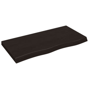 Dunkelbraunes Wandregal 100cm Massivholz Eiche