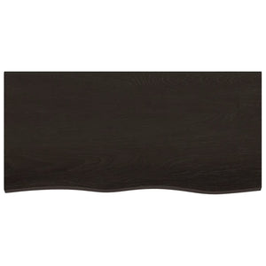 Dunkelbraunes Wandregal 100cm Massivholz Eiche
