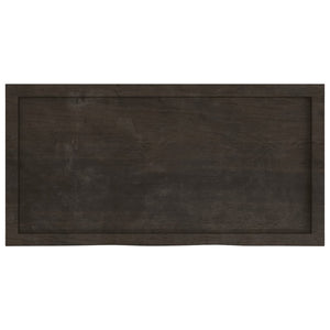 Dunkelbraunes Wandregal 100cm Massivholz Eiche