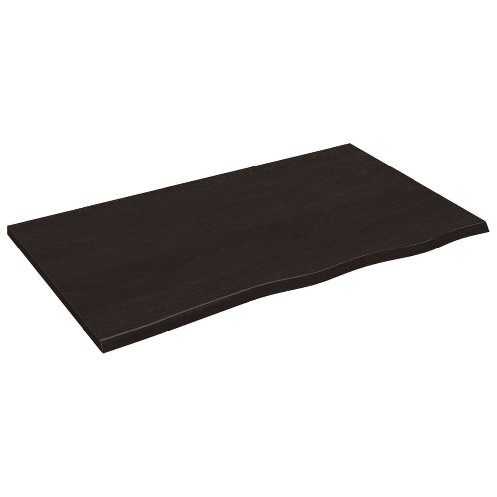 Dunkelbraunes Wandregal 100x60 cm Eiche Massivholz