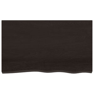 Dunkelbraunes Wandregal 100x60 cm Eiche Massivholz