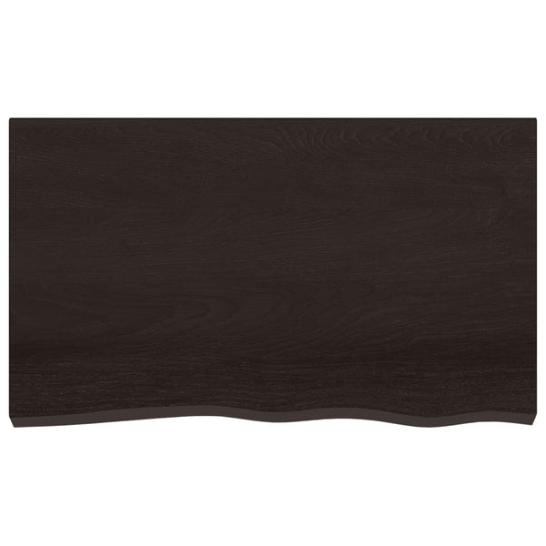 Dunkelbraunes Wandregal 100x60 cm Eiche Massivholz