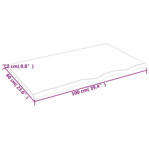 Dunkelbraunes Wandregal 100x60 cm Eiche Massivholz