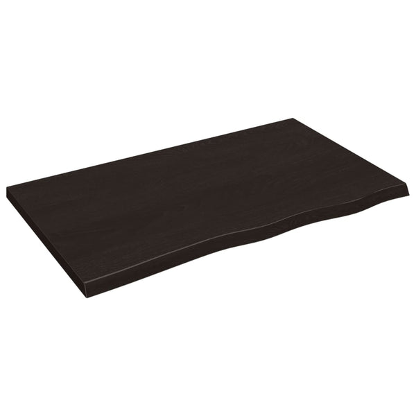 vidaXL Étagère murale marron foncé 100x60x(2-4)cm en bois de chêne massif traité