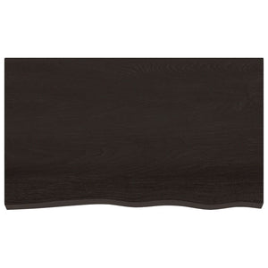 vidaXL Étagère murale marron foncé 100x60x(2-4)cm en bois de chêne massif traité