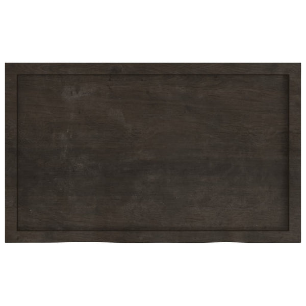 vidaXL Étagère murale marron foncé 100x60x(2-4)cm en bois de chêne massif traité