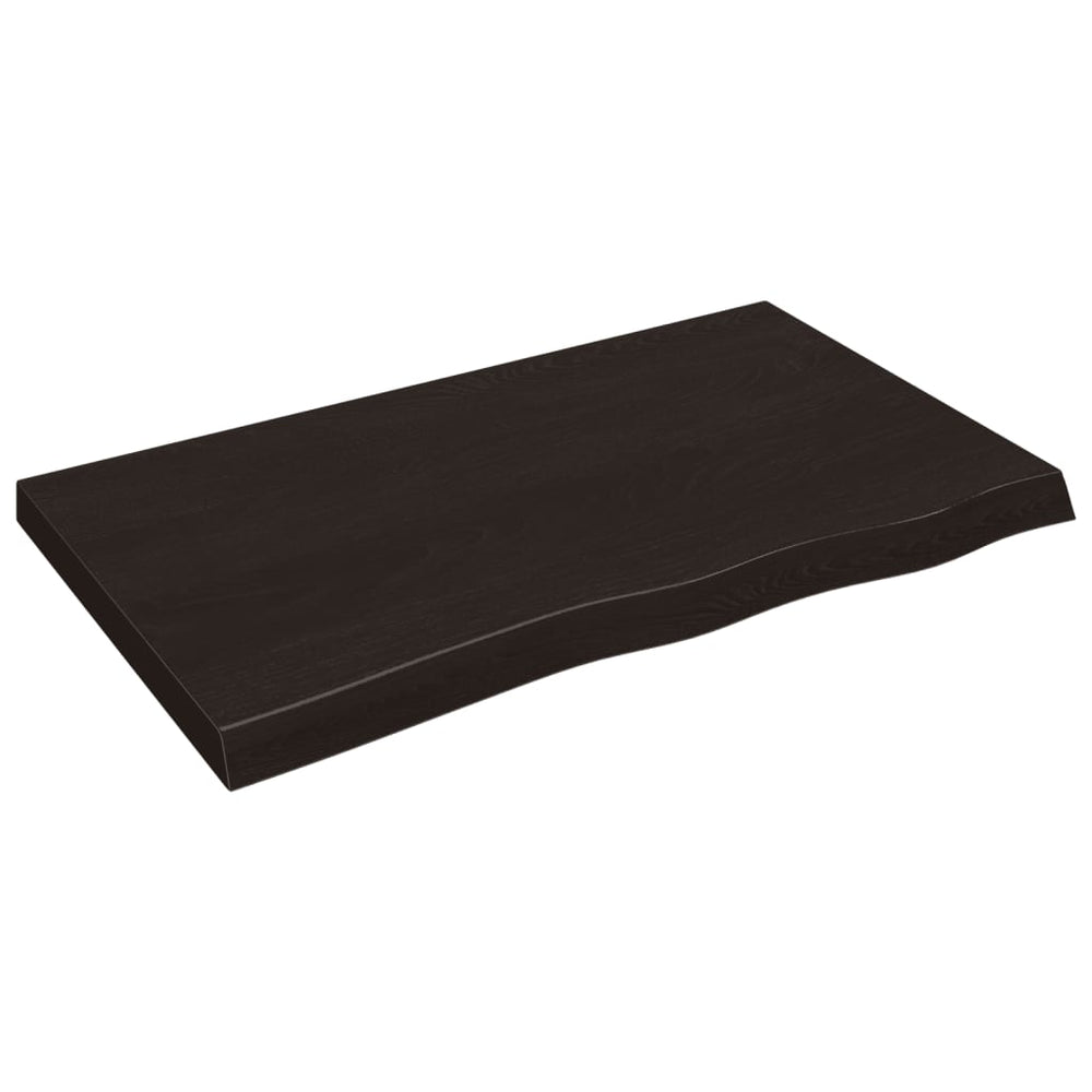 Dunkelbraunes Wandregal Eiche Massivholz 100cm