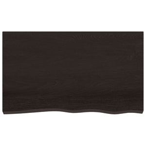 Dunkelbraunes Wandregal Eiche Massivholz 100cm
