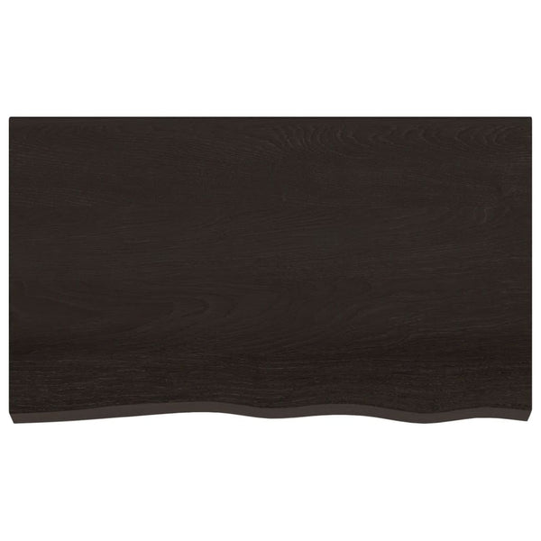 Dunkelbraunes Wandregal Eiche Massivholz 100cm