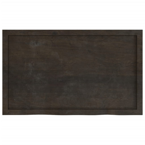 Dunkelbraunes Wandregal Eiche Massivholz 100cm