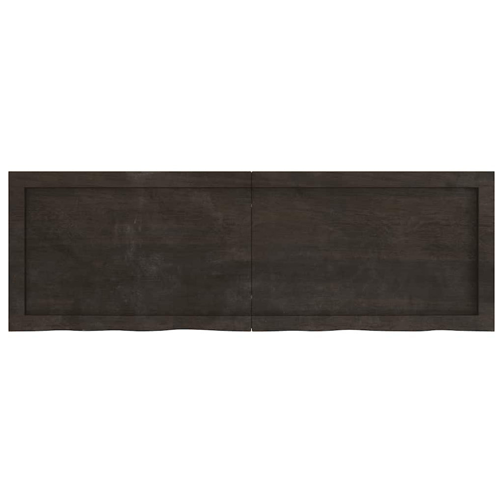 Dunkelbraunes Wandregal 120cm Eiche Massivholz