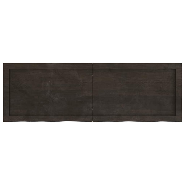 Dunkelbraunes Wandregal 120cm Eiche Massivholz