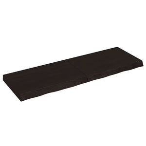 Dunkelbraunes Wandregal 120cm Eiche Massivholz