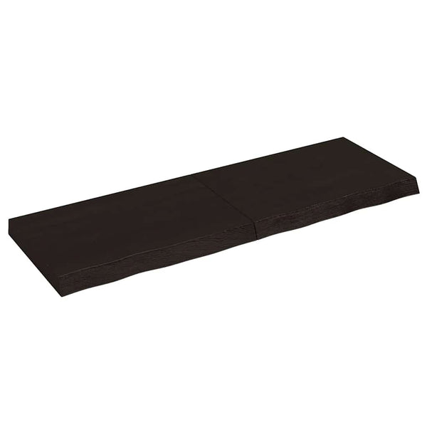 Dunkelbraunes Wandregal 120cm Eiche Massivholz