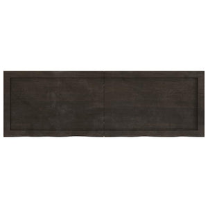 Dunkelbraunes Wandregal 120cm Eiche Massivholz