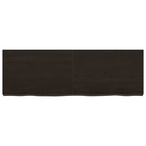 Dunkelbraunes Wandregal 120cm Eiche Massivholz