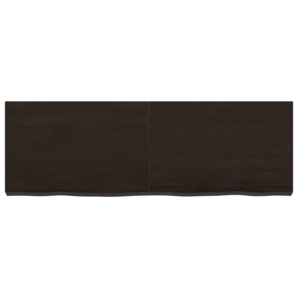 Dunkelbraunes Wandregal 120cm Eiche Massivholz