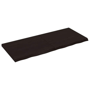 Dunkelbraunes Wandregal 120cm Eiche Massivholz