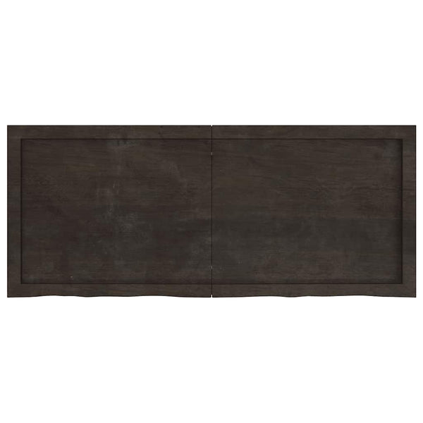 Dunkelbraunes Wandregal 120cm Eiche Massivholz
