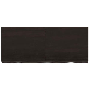 Dunkelbraunes Wandregal 120cm Eiche Massivholz