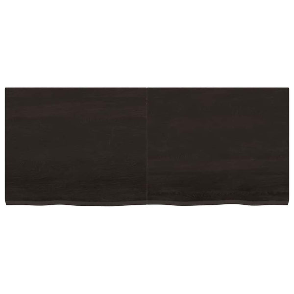 Dunkelbraunes Wandregal 120cm Eiche Massivholz