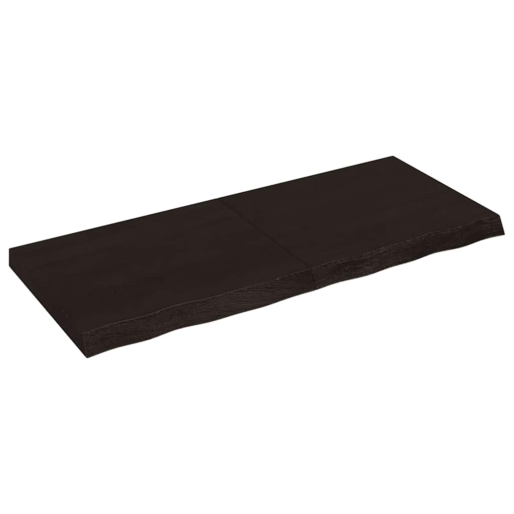 Dunkelbraunes Wandregal 120cm Eiche Massivholz