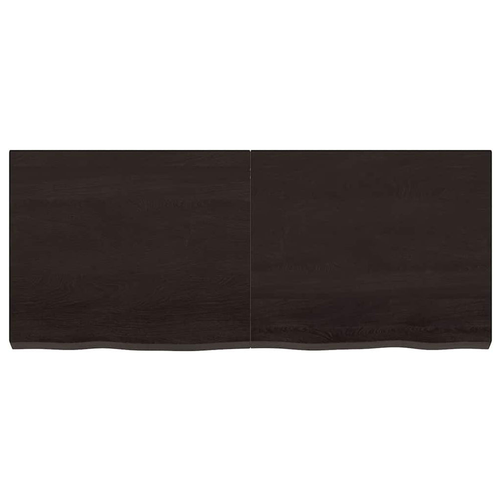 Dunkelbraunes Wandregal 120cm Eiche Massivholz