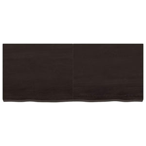 Dunkelbraunes Wandregal 120cm Eiche Massivholz