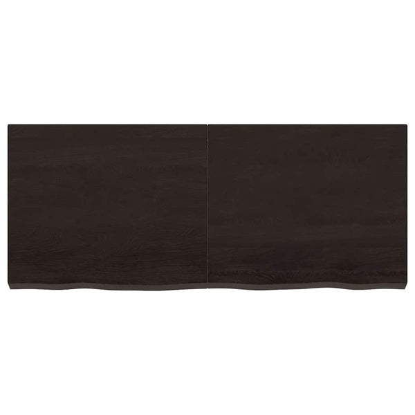 Dunkelbraunes Wandregal 120cm Eiche Massivholz