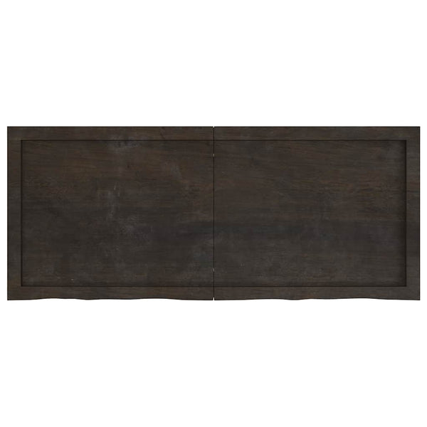 Dunkelbraunes Wandregal 120cm Eiche Massivholz