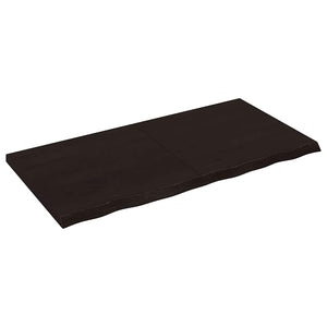 Dunkelbraunes Wandregal 120cm Eiche Massivholz