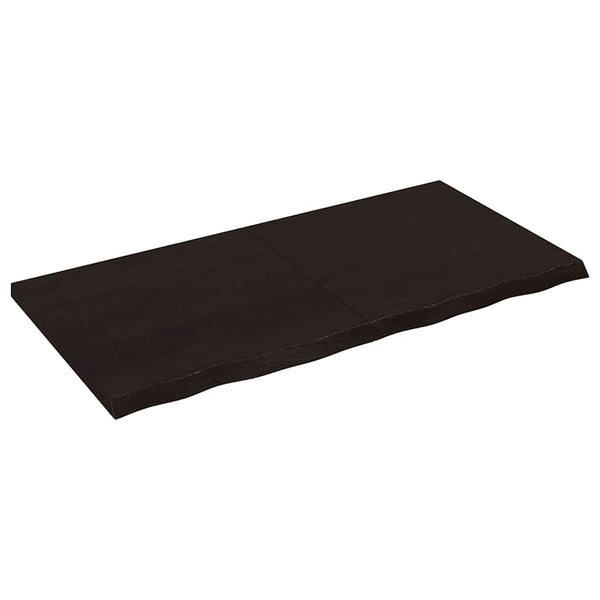 Dunkelbraunes Wandregal 120cm Eiche Massivholz