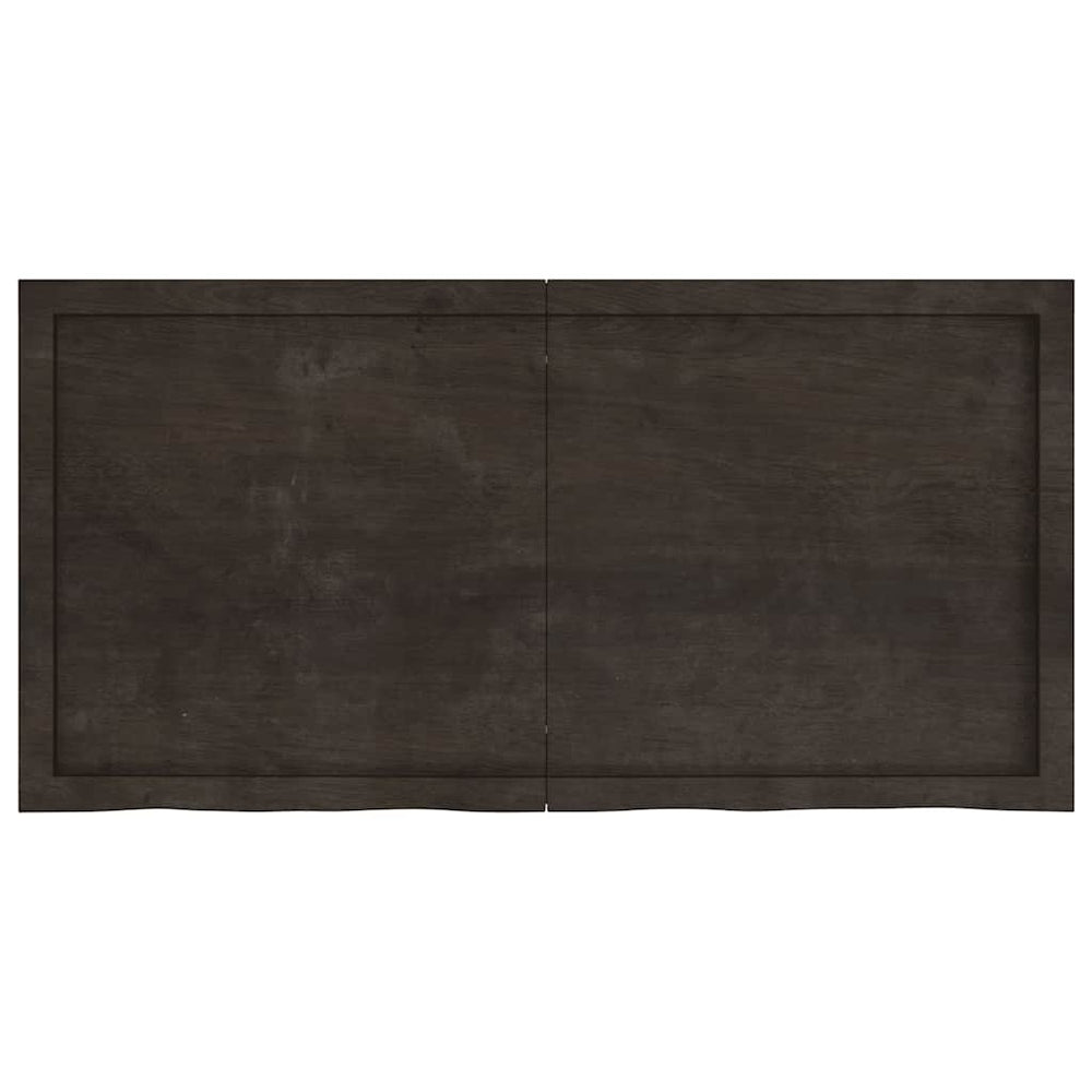 Dunkelbraunes Wandregal 120cm Eiche Massivholz