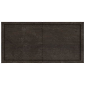 Dunkelbraunes Wandregal 120cm Eiche Massivholz