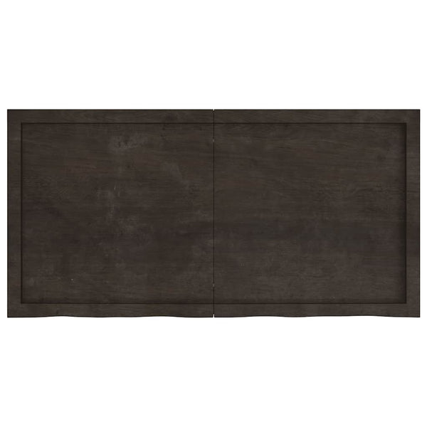 Dunkelbraunes Wandregal 120cm Eiche Massivholz