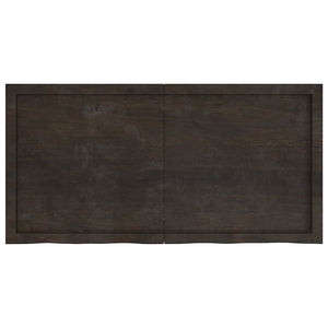 Dunkelbraunes Wandregal 120x60cm Massivholz Eiche