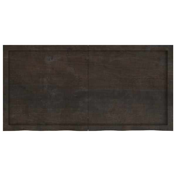 Dunkelbraunes Wandregal 120x60cm Massivholz Eiche