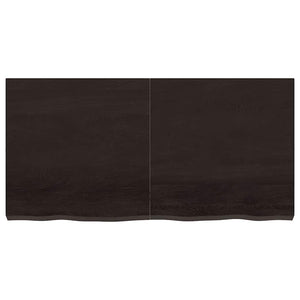 Dunkelbraunes Wandregal 120x60cm Massivholz Eiche